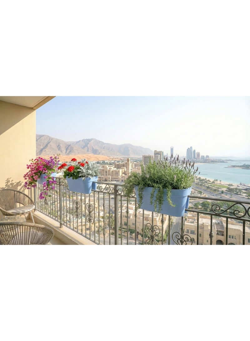 IDEL Self Hanging Flower Pot (PBACK), Balcony & Garden Pots with Adjustable Hooks and Self Watering - Durable and Premium Hanging Planters  (Rock, 58cm) - Image 4